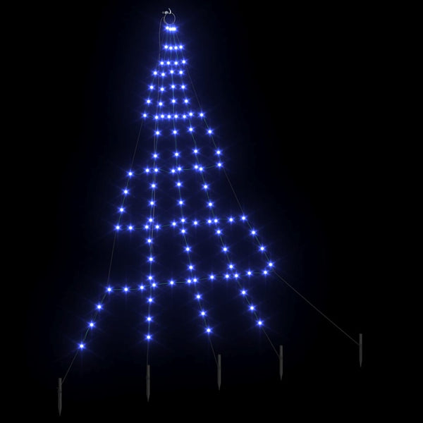 Blauer LED Weihnachtsbaum mit Erdspießen 182cm