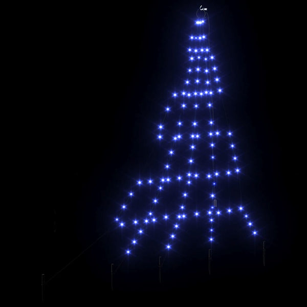 Blauer LED Weihnachtsbaum mit Erdspießen 182cm