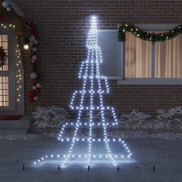 LED Weihnachtsbaum Kaltweiß 511 cm mit Erdspießen