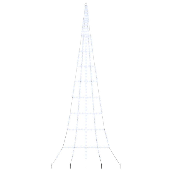 LED Weihnachtsbaum Kaltweiß 511 cm mit Erdspießen