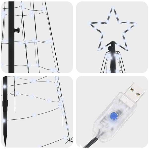 LED Weihnachtsbaum Kaltweiß 250cm mit Erdspießen