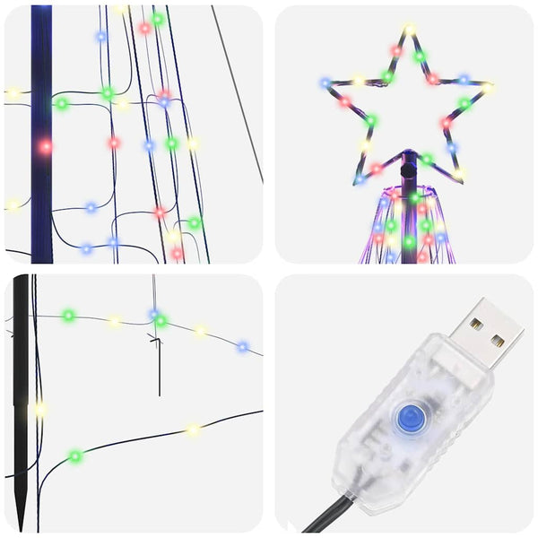 LED Weihnachtsbaum Mehrfarbig 400 cm mit Erdspießen