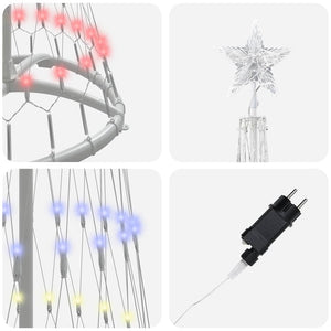 LED Weihnachtsbaum Mehrfarbig 190cm Metall