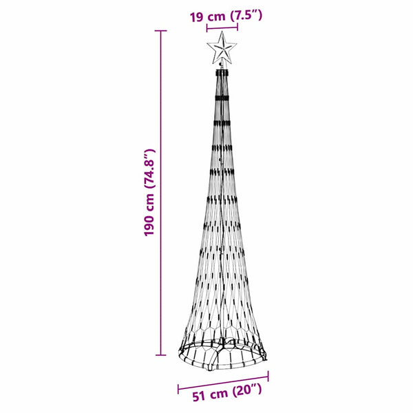 LED Weihnachtsbaum Mehrfarbig 190cm Metall