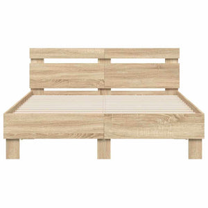 Bettrahmen mit LED 137x190 cm Sonoma Holzwerkstoff