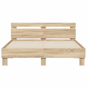 Bettrahmen mit LED 152x203 cm Sonoma Holz