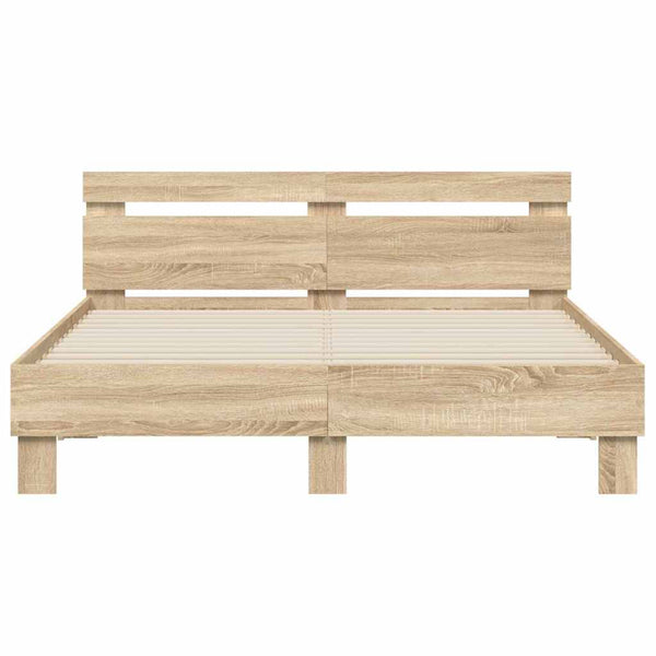 Bettrahmen mit LED 152x203 cm Sonoma Holz