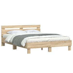 Bettrahmen mit LED 152x203 cm Sonoma Holz