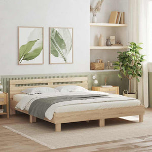 Bettrahmen mit LED Sonoma 193x203 cm