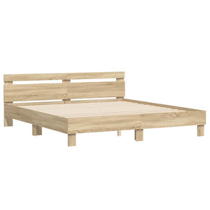 Bettrahmen mit LED Sonoma 193x203 cm