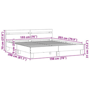 Bettrahmen mit LED Sonoma 193x203 cm