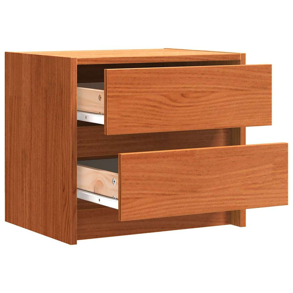 Nachttisch Kiefer Massivholz Wachsbraun