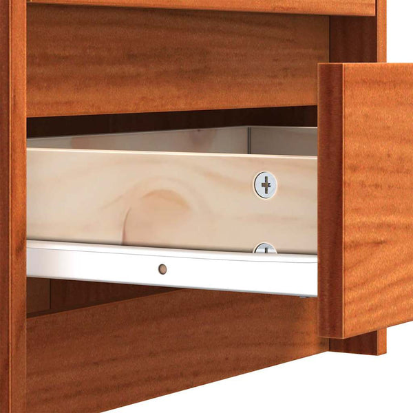 Nachttische 2er Set, Wachsbraun Kiefernholz
