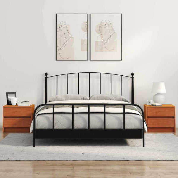 Nachttische 2er Set, Wachsbraun Kiefernholz