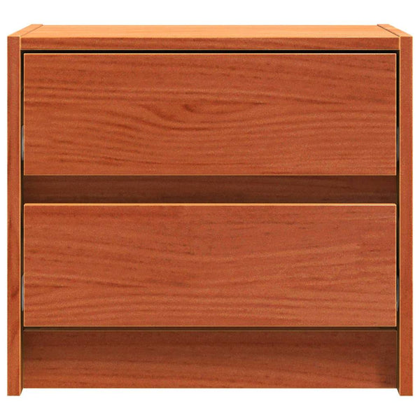 Nachttische 2er Set, Wachsbraun Kiefernholz