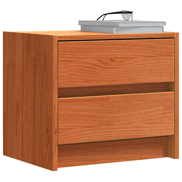 Nachttische 2er Set, Wachsbraun Kiefernholz