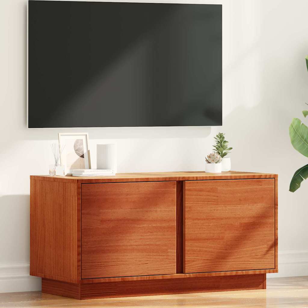 TV-Schrank Wachsbraun Kiefer Massivholz 80cm