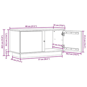 TV-Schrank Wachsbraun Kiefer Massivholz 80cm
