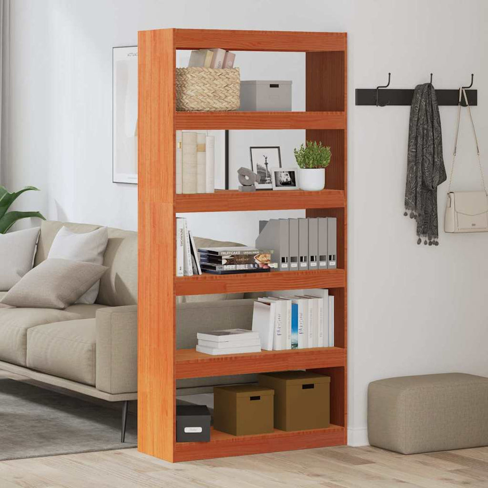 Bücherregal Braun Kiefer Massivholz 80cm