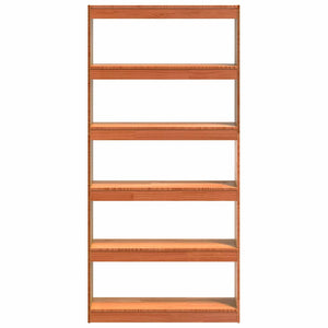 vidaXL Bookcase Waxed Brown 80 x 30 x 167.5 cm Solid Pine Wood