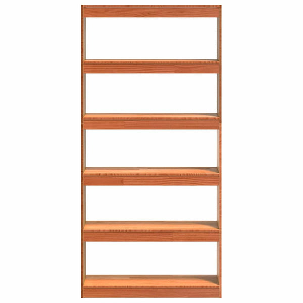 vidaXL Bookcase Waxed Brown 80 x 30 x 167.5 cm Solid Pine Wood