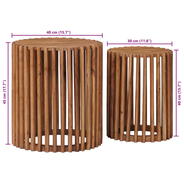 Beistelltisch-Set Braun mit Stauraum