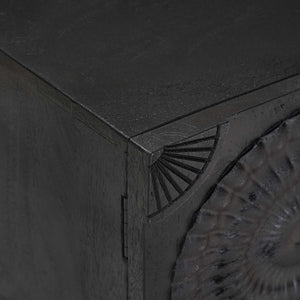 TV-Schrank Schwarz mit Regal 105 cm