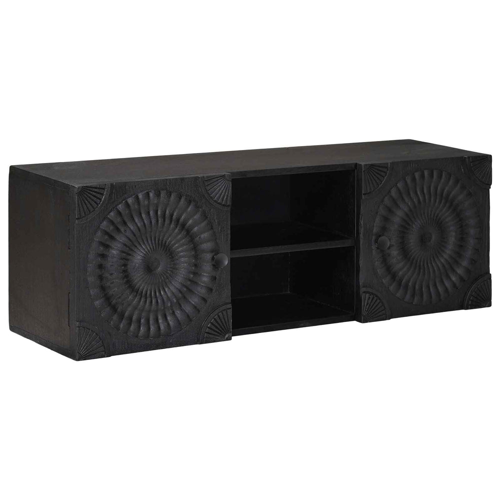 vidaXL Meuble TV avec étagère avec rangement Noir 105 x 30 x 35 cm