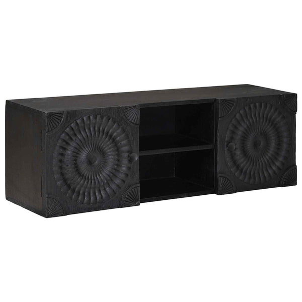 TV-Schrank Schwarz mit Regal 105 cm