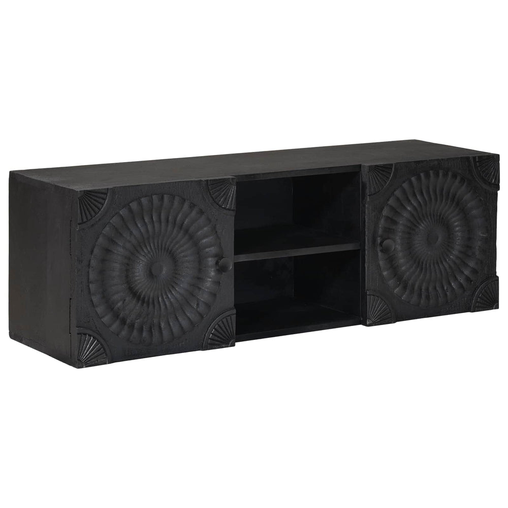 vidaXL Meuble TV avec étagère avec rangement Noir 105 x 30 x 35 cm