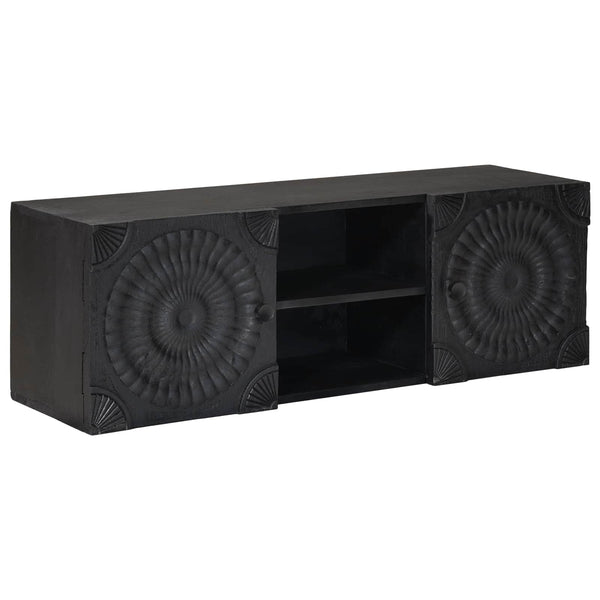 TV-Schrank Schwarz mit Regal 105 cm