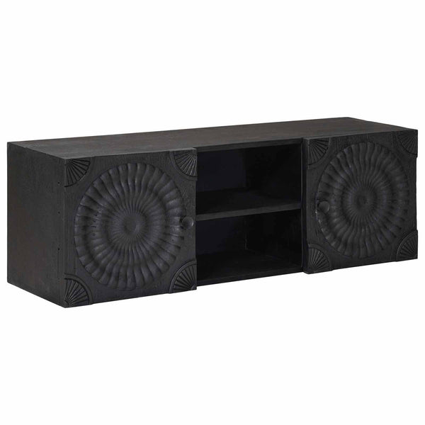 TV-Schrank Schwarz mit Regal 105 cm