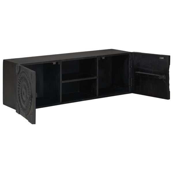 TV-Schrank Schwarz mit Regal 105 cm