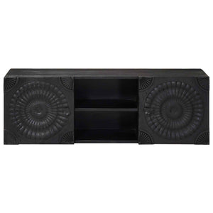 TV-Schrank Schwarz mit Regal 105 cm