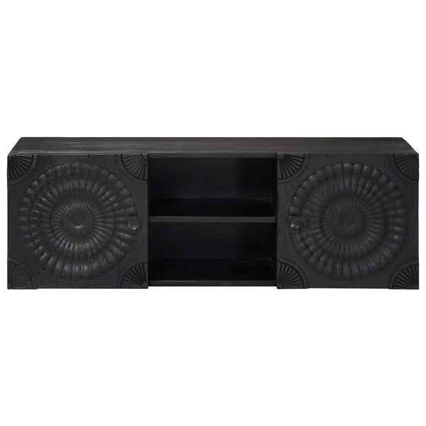 TV-Schrank Schwarz mit Regal 105 cm