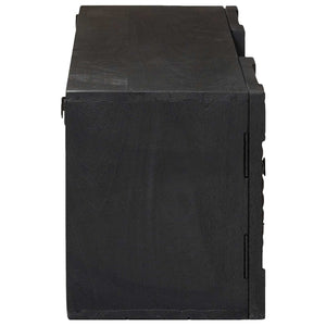 TV-Schrank Schwarz mit Regal 105 cm