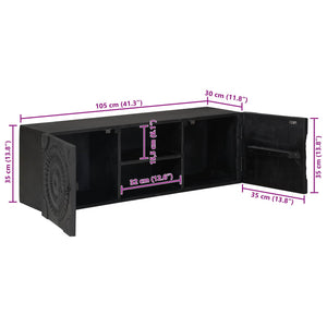 TV-Schrank Schwarz mit Regal 105 cm