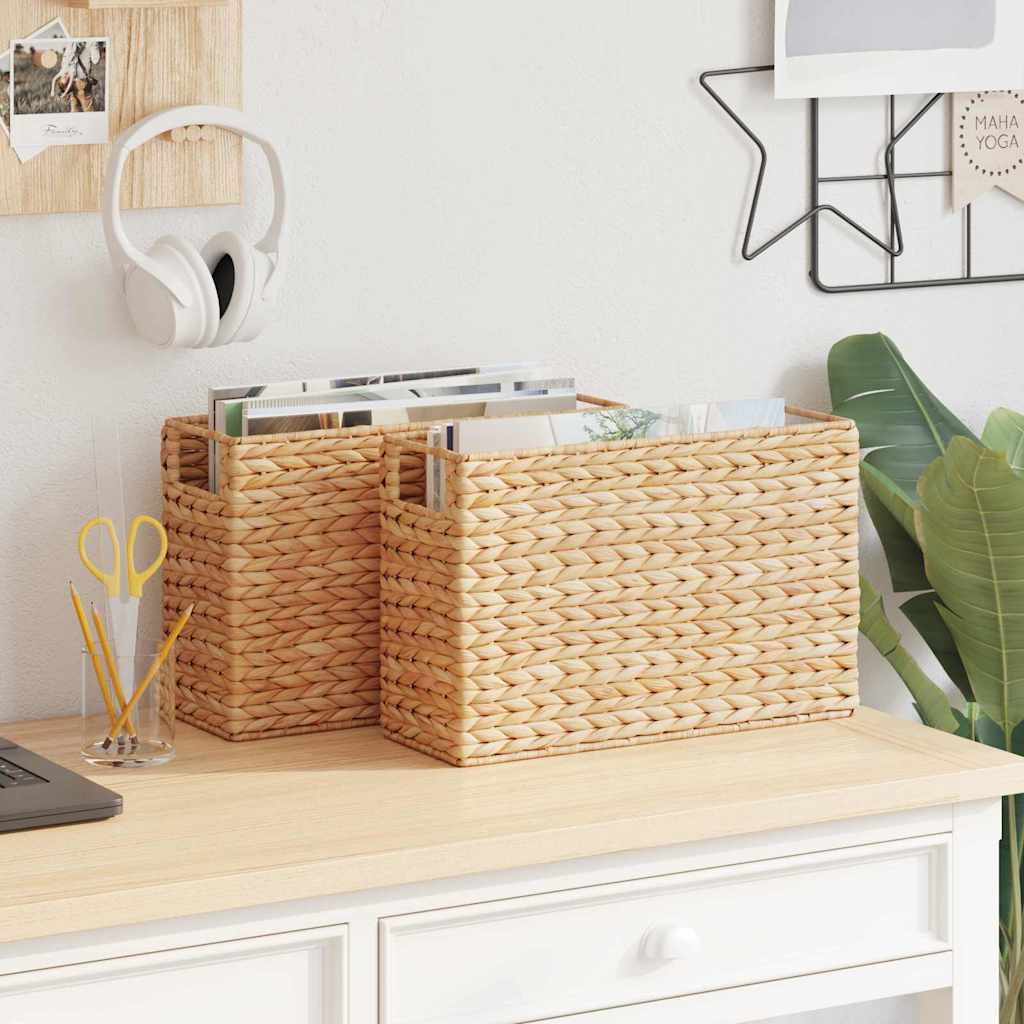 vidaXL Paniers à magazines 2 pcs Nature 39 x 14 x 25 cm Jacinthe d'eau