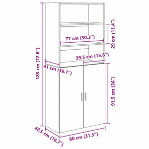 Highboard Artisan Eiche 80x42,5x185 cm
