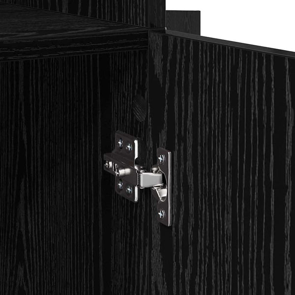 Highboard Schwarz Eichenoptik 185 cm