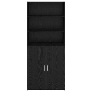 Highboard Schwarz Eichenoptik 185 cm