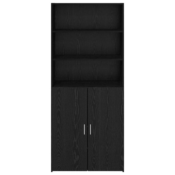 Highboard Schwarz Eichenoptik 185 cm