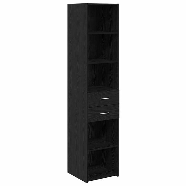 Highboard Schwarz Eichenoptik 185 cm