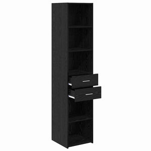 Highboard Schwarz Eichenoptik 185 cm