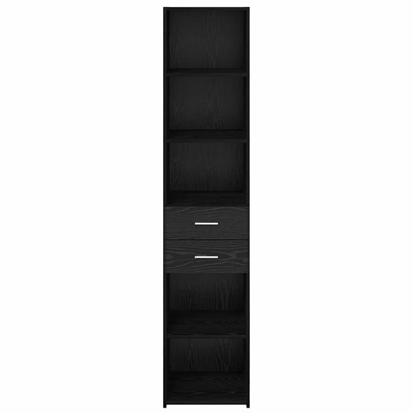 Highboard Schwarz Eichenoptik 185 cm