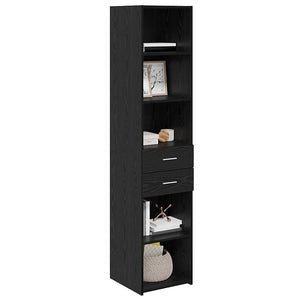 Highboard Schwarz Eichenoptik 185 cm
