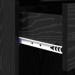 Highboard Schwarz Eichenoptik, 185 cm hoch