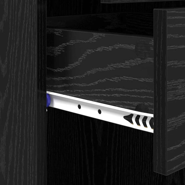 Highboard Schwarz Eichenoptik, 185 cm hoch