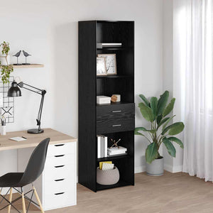 Highboard Schwarz Eichenoptik, 185 cm hoch