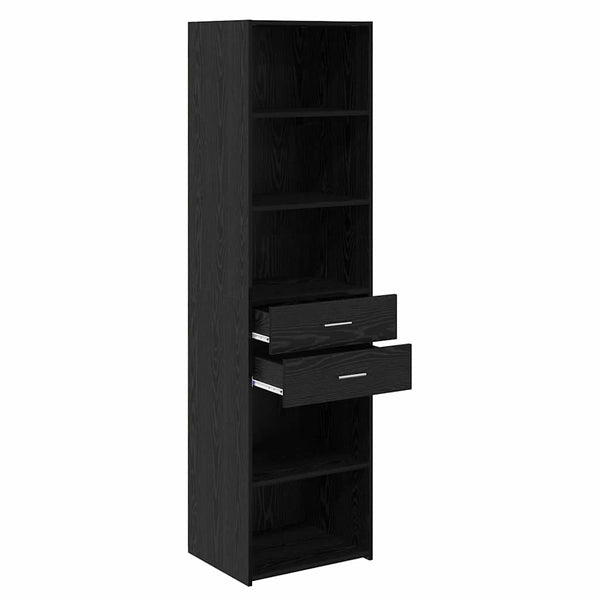 Highboard Schwarz Eichenoptik, 185 cm hoch